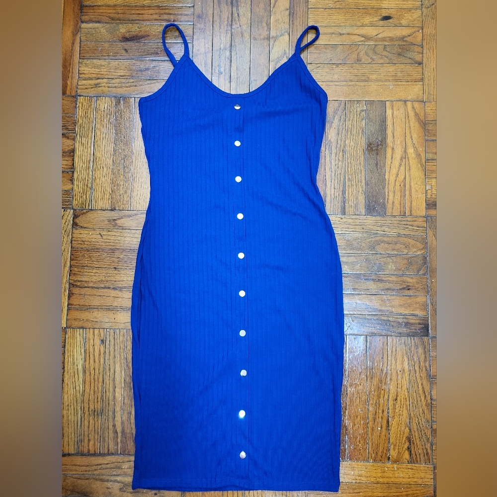 Blue ribbed dress
